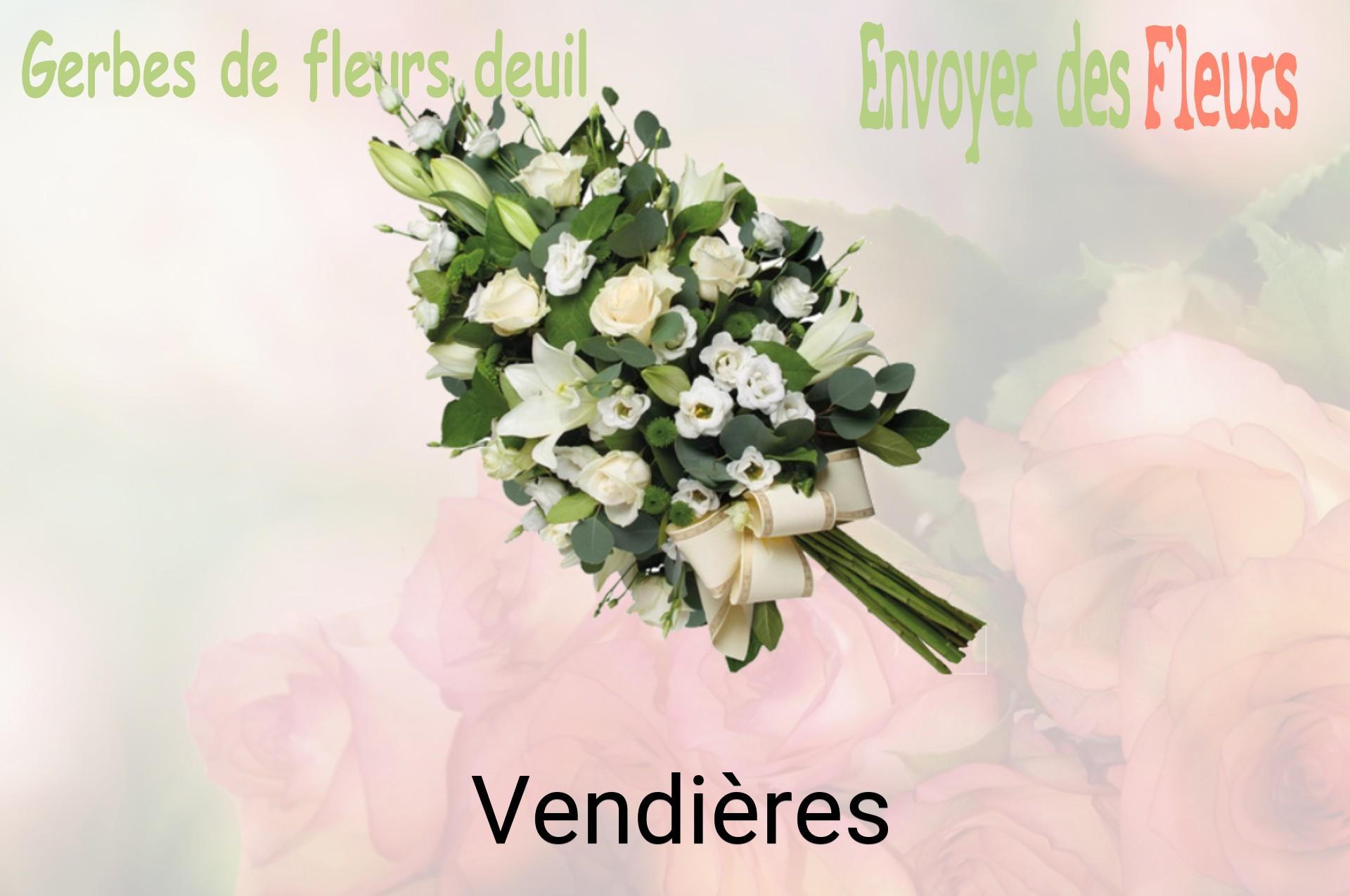 Gerbe de fleurs de deuil livrée à Vendières